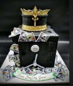 Phoenix-Arizona-Money-Stuffed-Safe-Box-Crown--Custom-Designer-Cake